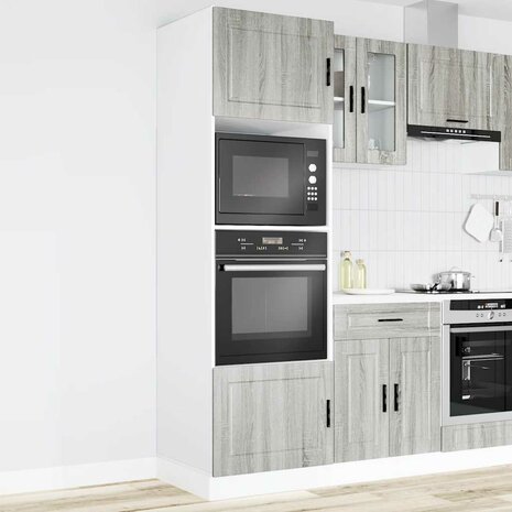 Ovenkasten 2 st Porto bewerkt hout grijs sonoma eikenkleurig 3