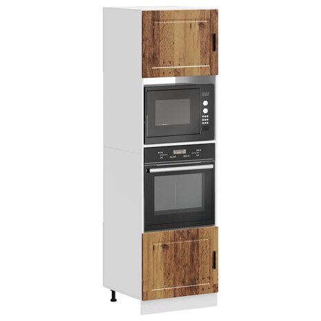 Ovenkasten 2 st Porto bewerkt hout oud houtkleurig 1