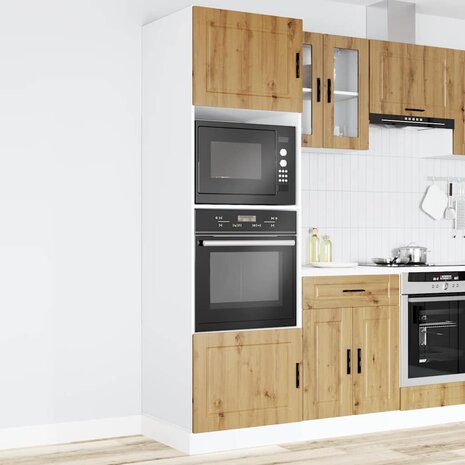 Ovenkasten 2 st Porto bewerkt hout artisanaal eikenkleurig 3