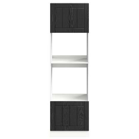 Ovenkast PORTO Zwart Eiken 60 x 57 x 207 cm Bewerkt hout 5