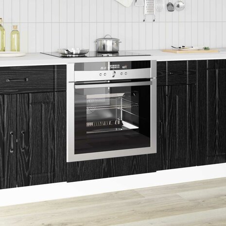 Ovenkast LUCCA Zwart eiken 60 x 46 x 81,5 cm Bewerkt hout 1