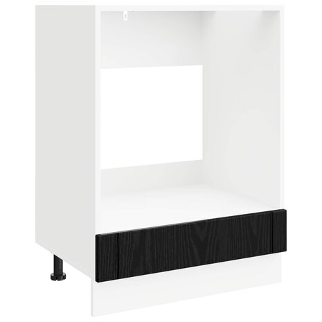 Ovenkast LUCCA Zwart eiken 60 x 46 x 81,5 cm Bewerkt hout 2