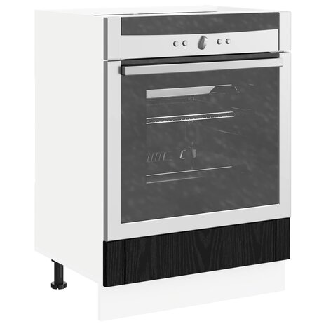 Ovenkast LUCCA Zwart eiken 60 x 46 x 81,5 cm Bewerkt hout 3