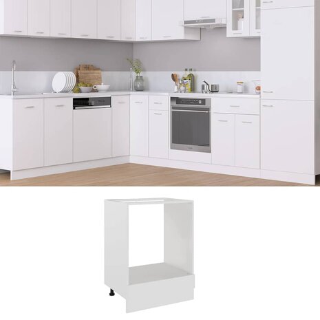 Ovenkast Lyon 60x46x81,5 cm bewerkt hout wit 1