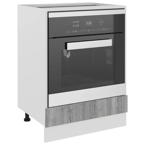Ovenkast Lyon 60x46x81,5 cm grijs sonoma eikenkleurig 4
