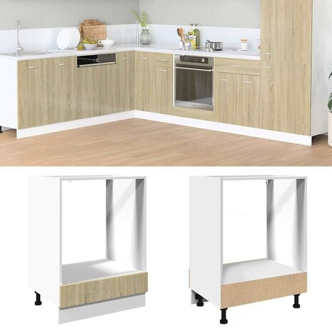 Ovenkast 60x46x81,5 cm spaanplaat sonoma eikenkleurig 1