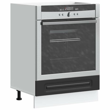 Ovenkast Kalmar bewerkt hout zwart 1