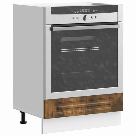 Ovenkast Kalmar bewerkt hout gerookt eikenkleurig 1