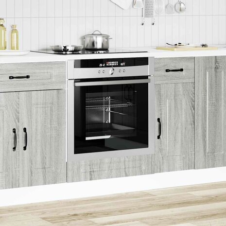 Ovenkast Kalmar bewerkt hout grijs sonoma eiken 3