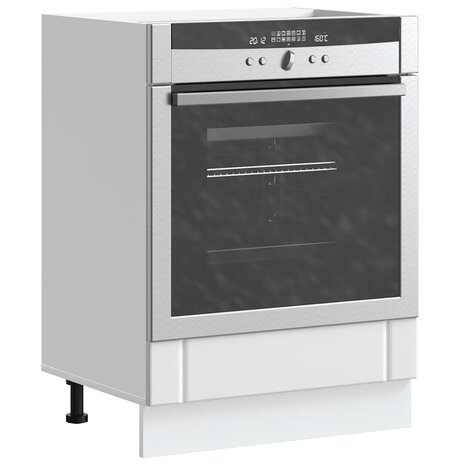 Ovenkast Lucca bewerkt hout wit 1