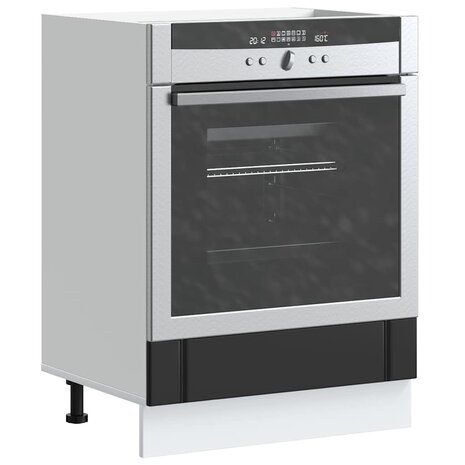 Ovenkast Lucca bewerkt hout zwart 1