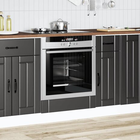 Ovenkast Lucca bewerkt hout zwart 3