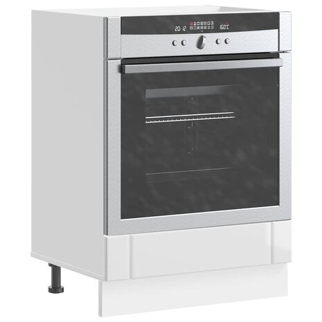 Ovenkast Lucca bewerkt hout hoogglans wit 3
