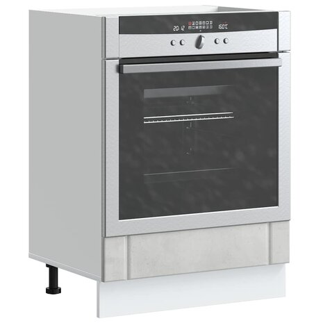 Ovenkast Lucca bewerkt hout betongrijs 1