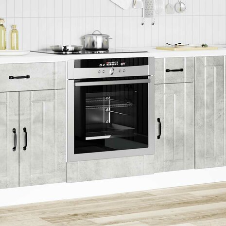 Ovenkast Lucca bewerkt hout betongrijs 3