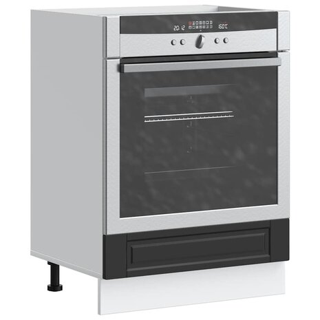 Ovenkast "Porto" bewerkt hout zwart 1