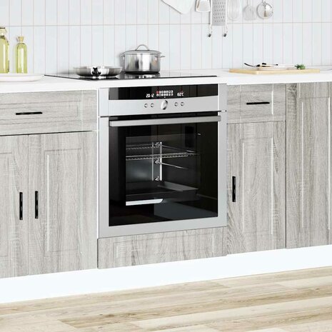Ovenkast "Porto" bewerkt hout grijs sonoma eiken 1