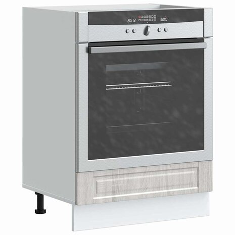Ovenkast "Porto" bewerkt hout grijs sonoma eiken 3