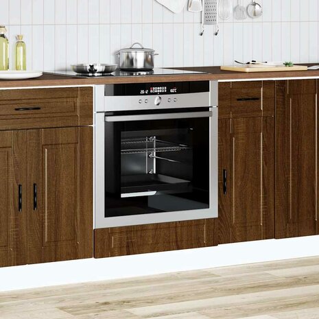 Ovenkast "Porto" bewerkt hout bruin eikenkleur 3