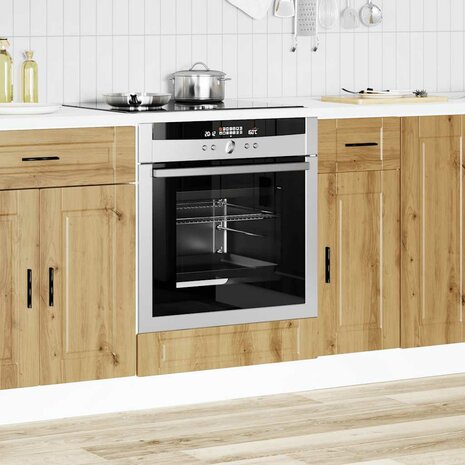 Ovenkast "Porto" bewerkt hout artisanaal eikenkleur 3