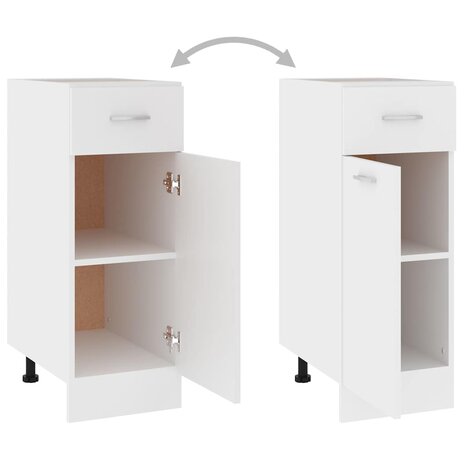 Onderkast met lade Lyon 30x46x81,5 cm bewerkt hout wit 7
