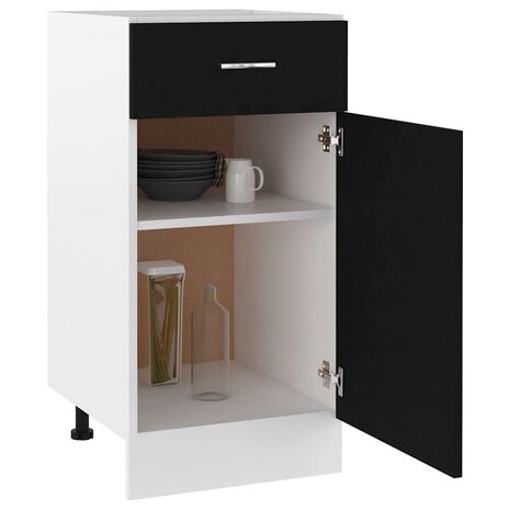 Onderkast met lade Lyon 40x46x81,5 cm bewerkt hout zwart 4