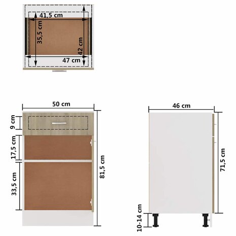 Onderkast met lade Lyon 50x46x81,5 cm sonoma eikenkleur 9