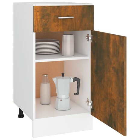 Onderkast met lade Lyon 40x46x81,5 cm bewerkt hout gerookt eiken 4