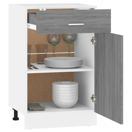 Onderkast met lade Lyon 50x46x81,5 cm bewerkt hout grijs sonoma 4