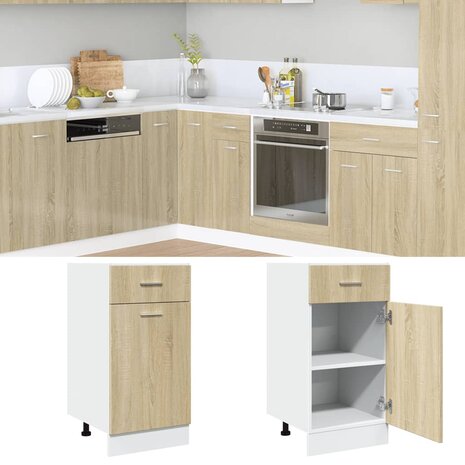 Onderkast met lade Lyon 40x46x81,5 cm bewerkt hout sonoma eikenkleurig 1