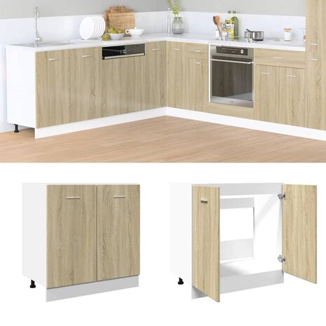 Onderkast Lyon 80x46x81,5 cm bewerkt hout sonoma eikenkleurig 1