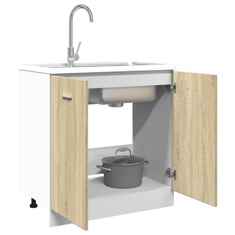 Onderkast Lyon 80x46x81,5 cm bewerkt hout sonoma eikenkleurig 4
