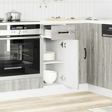 Onderkast Kalmar bewerkt hout grijs sonoma eiken 3