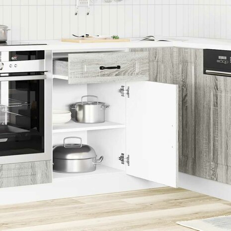 Onderkast Kalmar bewerkt hout grijs sonoma eiken 3
