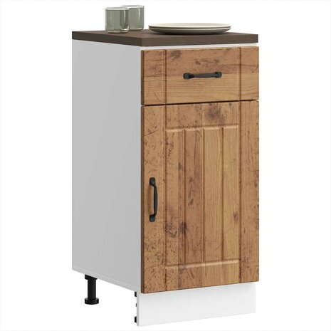Onderkast Lucca bewerkt hout oud houtkleurig 3