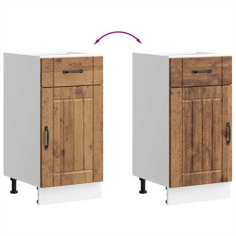 Onderkast Lucca bewerkt hout oud houtkleurig 8