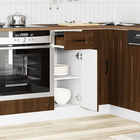 Onderkast "Porto" bewerkt hout bruin eikenkleur 3