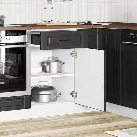 Onderkast "Porto" bewerkt hout zwart 3