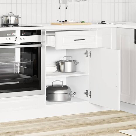 Onderkast "Porto" bewerkt hout hoogglans wit 3