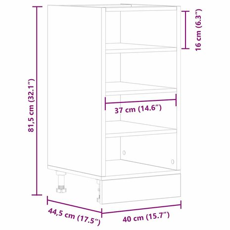 Onderkast Riga 40x44,5x81,5 cm bewerkt hout oud houtkleurig 9