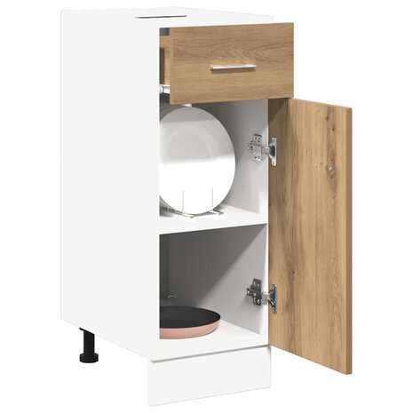 Onderkast met lade Lyon 30x46x81,5 cm bewerkt hout artisanaal eiken 3