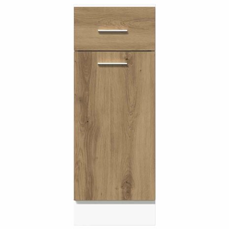Onderkast met lade Lyon 30x46x81,5 cm bewerkt hout artisanaal eiken 4