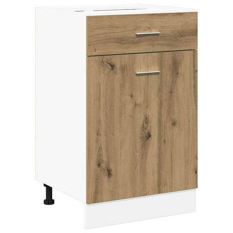 Onderkast met lade Lyon 40x46x81,5 cm bewerkt hout artisanaal eiken 2