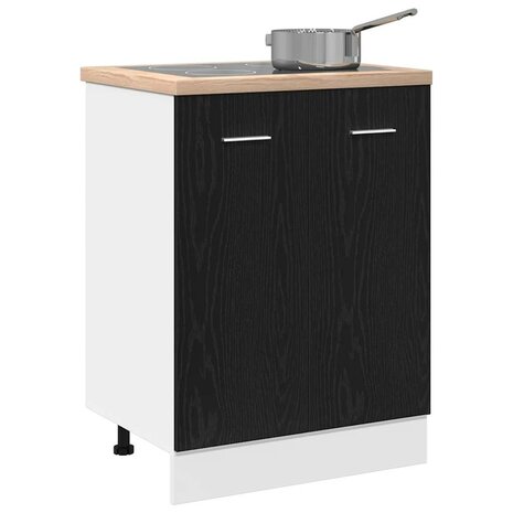 Onderkast zwart eik 60x46x81,5 cm bewerkt hout 4