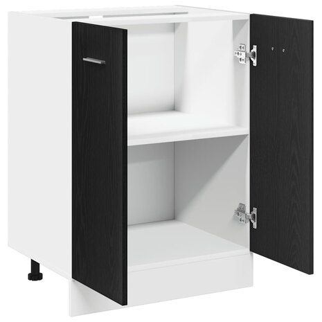 Onderkast zwart eik 60x46x81,5 cm bewerkt hout 5