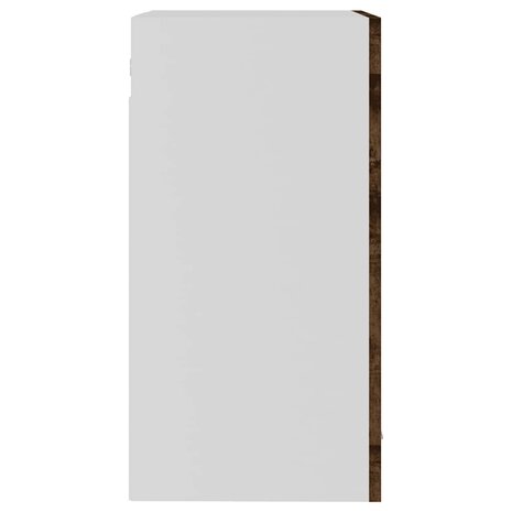 Bovenkast Lyon 40x31x60 cm glas en bewerkt hout gerookt eikenkleurig 7
