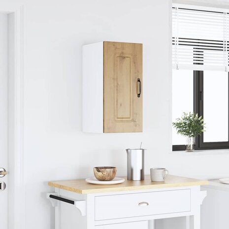 Keukenbovenkast Kalmar bewerkt hout artisanaal eikenkleur 1