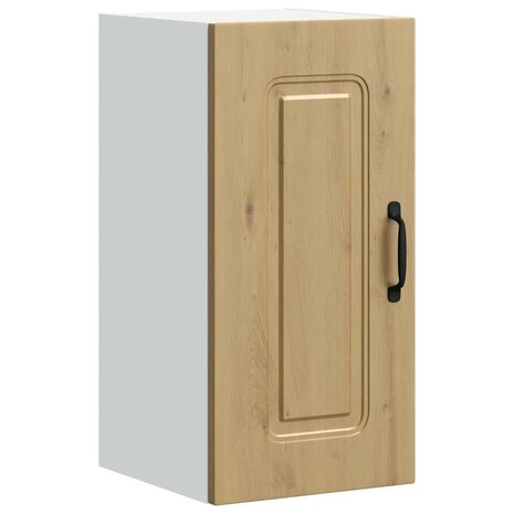 Keukenbovenkast Kalmar bewerkt hout artisanaal eikenkleur 2