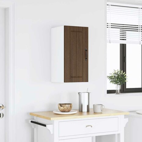 Keukenbovenkast Lucca bewerkt hout bruin eikenkleur 2