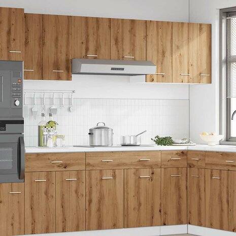 Bovenkast Lyon 30x31x60 cm bewerkt hout artisanaal eikenkleur 3